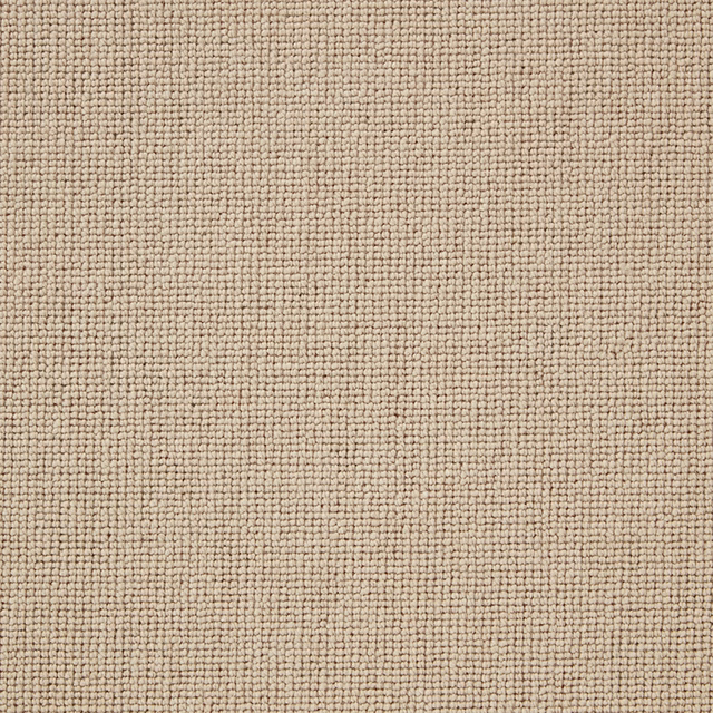 Warm oatmeal-beige Wool Loop carpet with dense tiny loops and subtle darker flecks