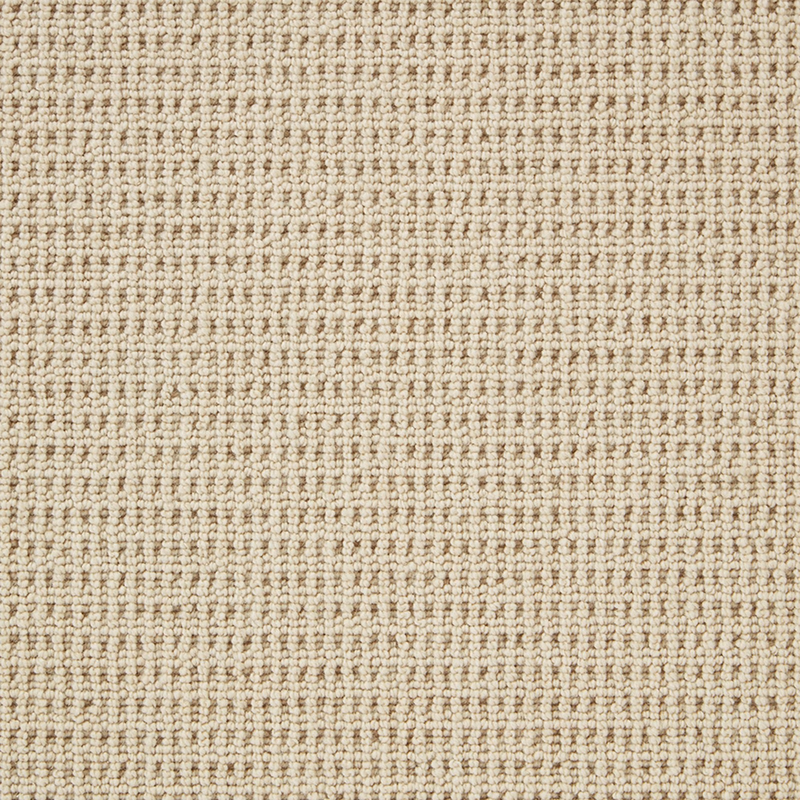 Warm oatmeal beige wool loop carpet with fine cream flecks and raised rows