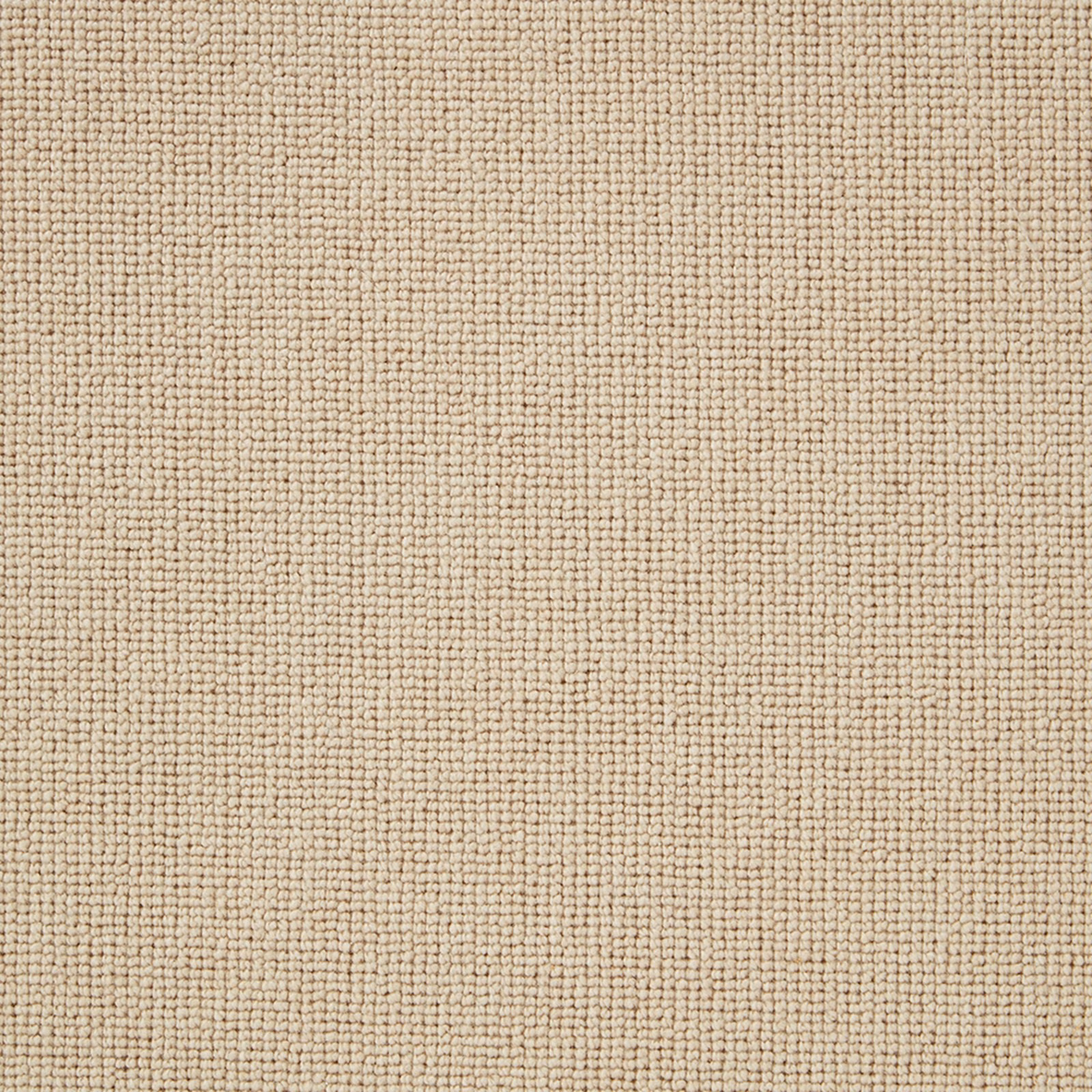Warm praline beige carpet swatch with a tightly textured wool loop surface