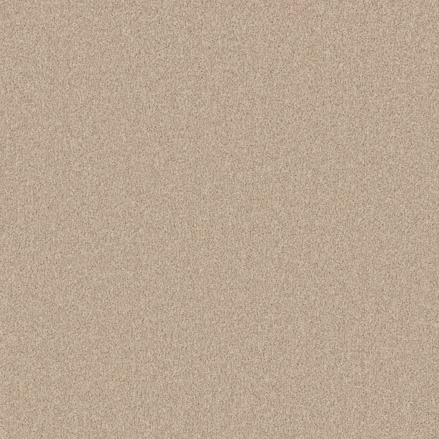 Warm honey-beige carpet swatch with fine taupe mottling and softly textured surface