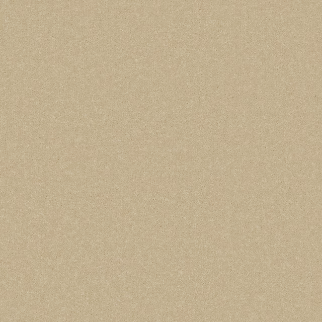 Warm sandy beige carpet swatch with subtle flecked texture and even surface