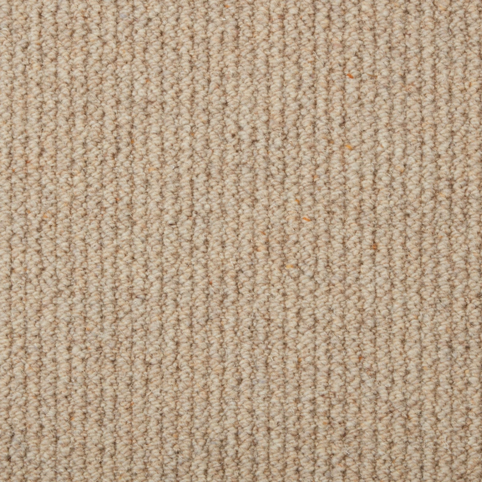 Warm greige carpet with closely looped texture and subtle cream and taupe flecks