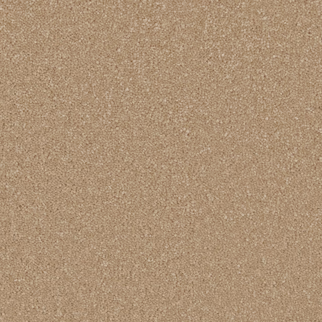 Warm gazelle beige carpet with softly flecked, plush deep-pile texture