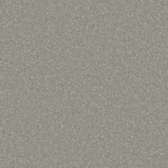 Muted moss-green carpet with dense soft deep pile and subtly varied texture