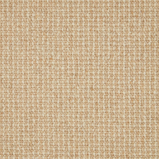 Warm oatmeal beige carpet with a compact cream-and-tan loop weave