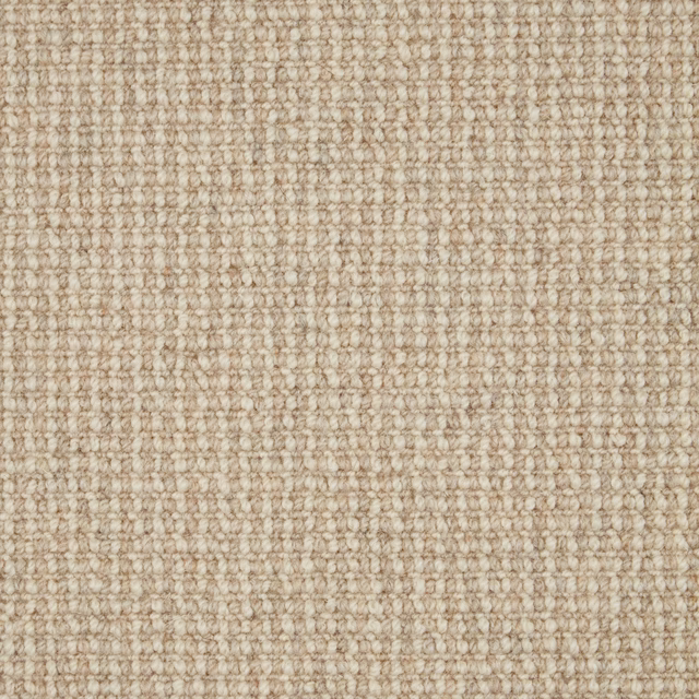 Warm oatmeal beige Wool Loop carpet with small, softly mottled textured loops