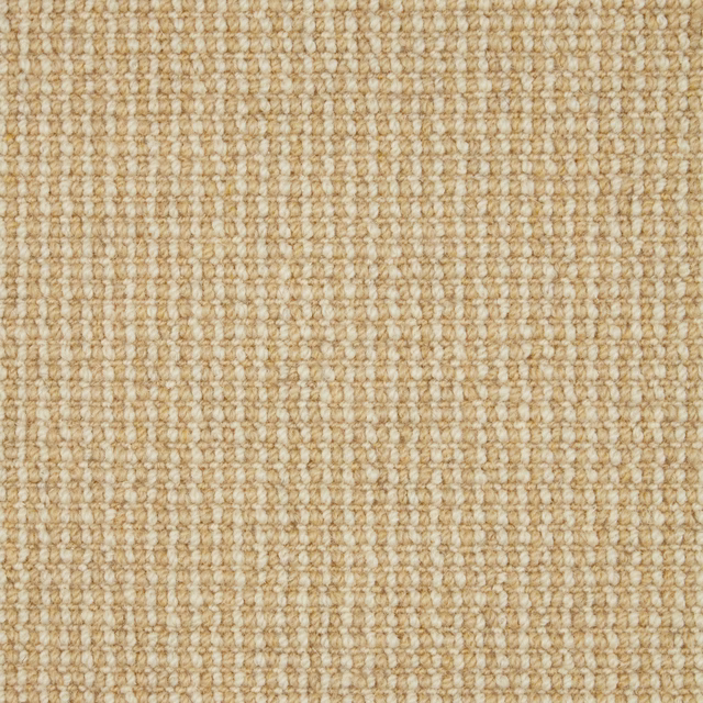 Warm oat-beige Wool Loop carpet with tightly packed cream and tan loop rows
