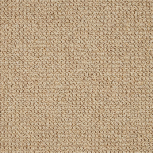 Warm oatmeal-beige Bronte 111 carpet showing a tightly packed textured wool loop surface