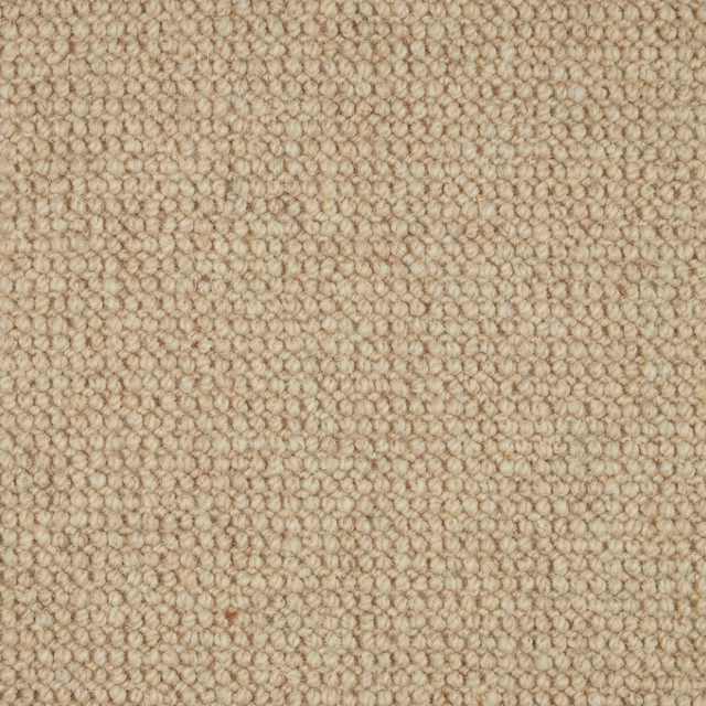 Warm oatmeal-beige Wool Loop carpet with closely packed rounded loops and subtle tan flecks