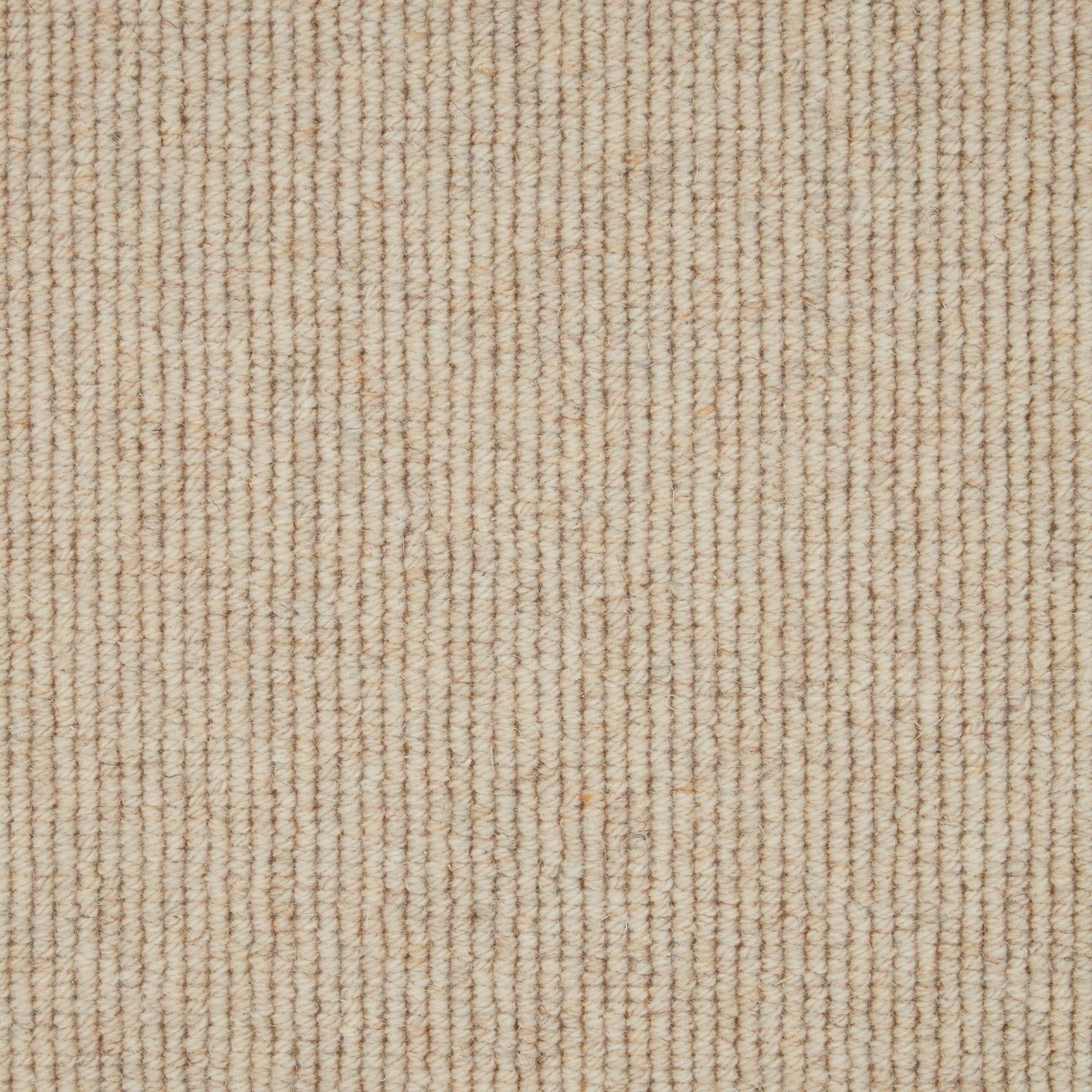 Warm oat-beige Wool Loop with fine taupe vertical ribbing and tactile texture