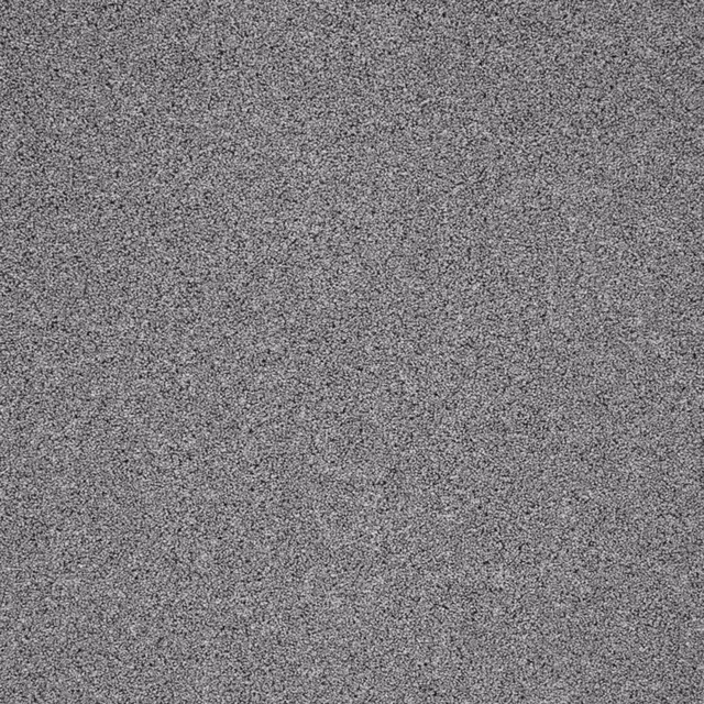Close-up of cool grey carpet with fine charcoal and silvery peppered texture