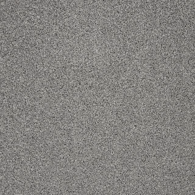 Peppered mid-grey carpet swatch with dense fine charcoal and pale flecks