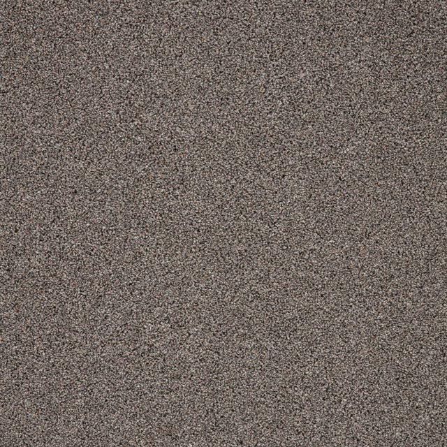 Mottled taupe-grey carpet pile with fine charcoal and brown flecks
