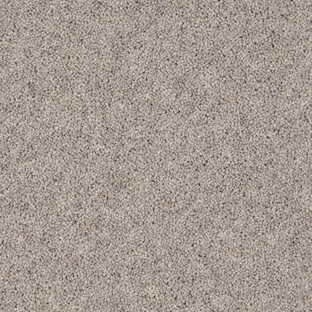 Pale cloud-grey carpet with fine flecks and tightly looped wool twist texture