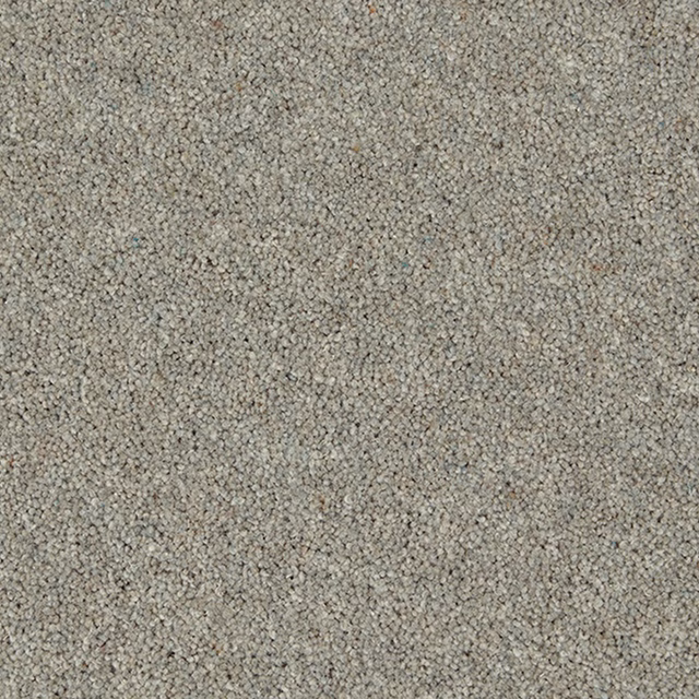 Close-up of Mountain Larch carpet in mottled greige taupe with dense pebbled wool texture
