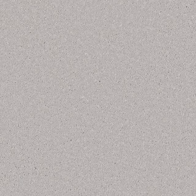 Close view of pale silver-grey carpet with fine charcoal flecking and grain