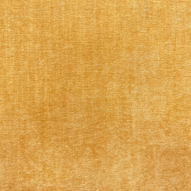 Warm ochre-gold chenille swatch with fine mottled weave and softly textured surface