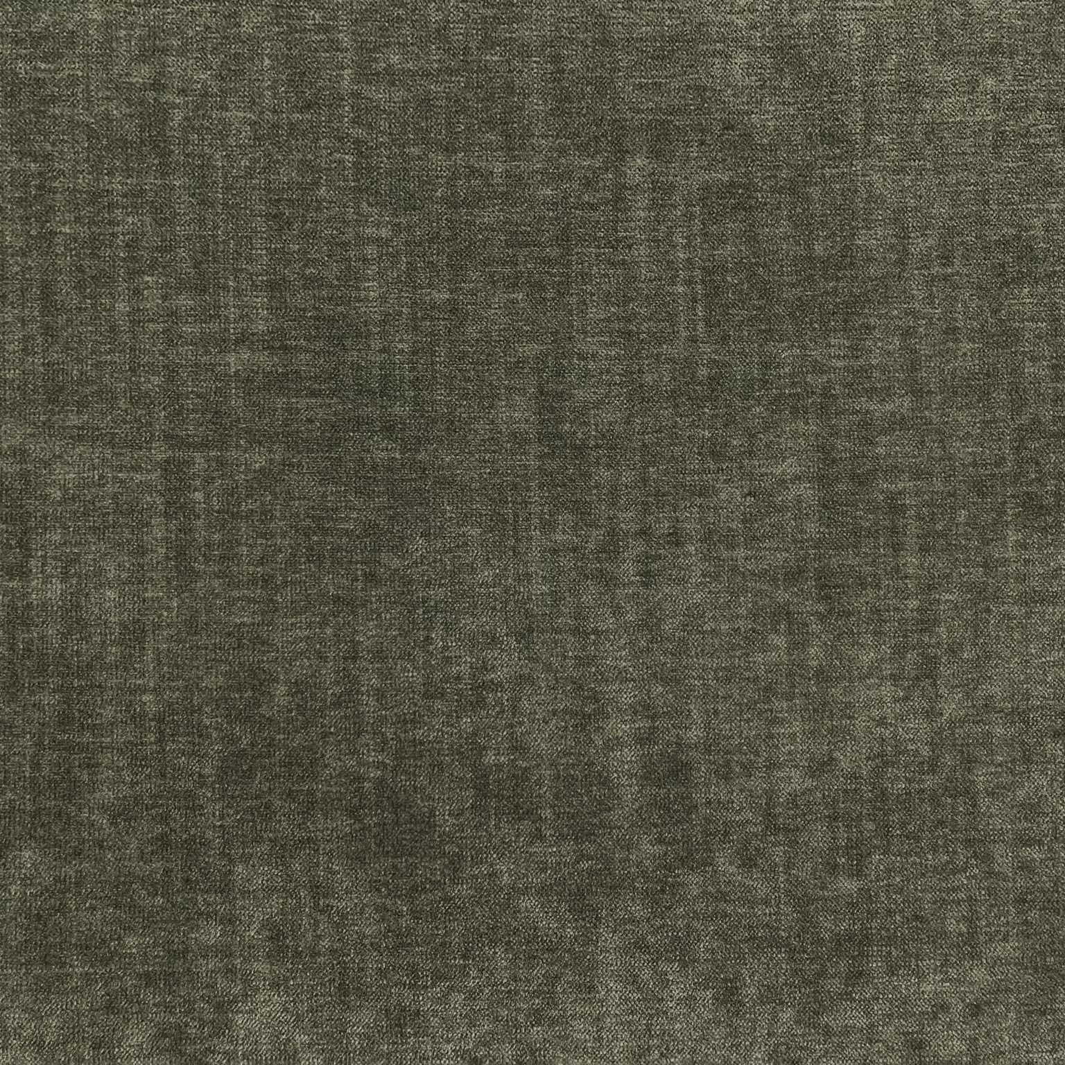 Muted olive-grey chenille with subtle crosshatched texture and tonal flecks