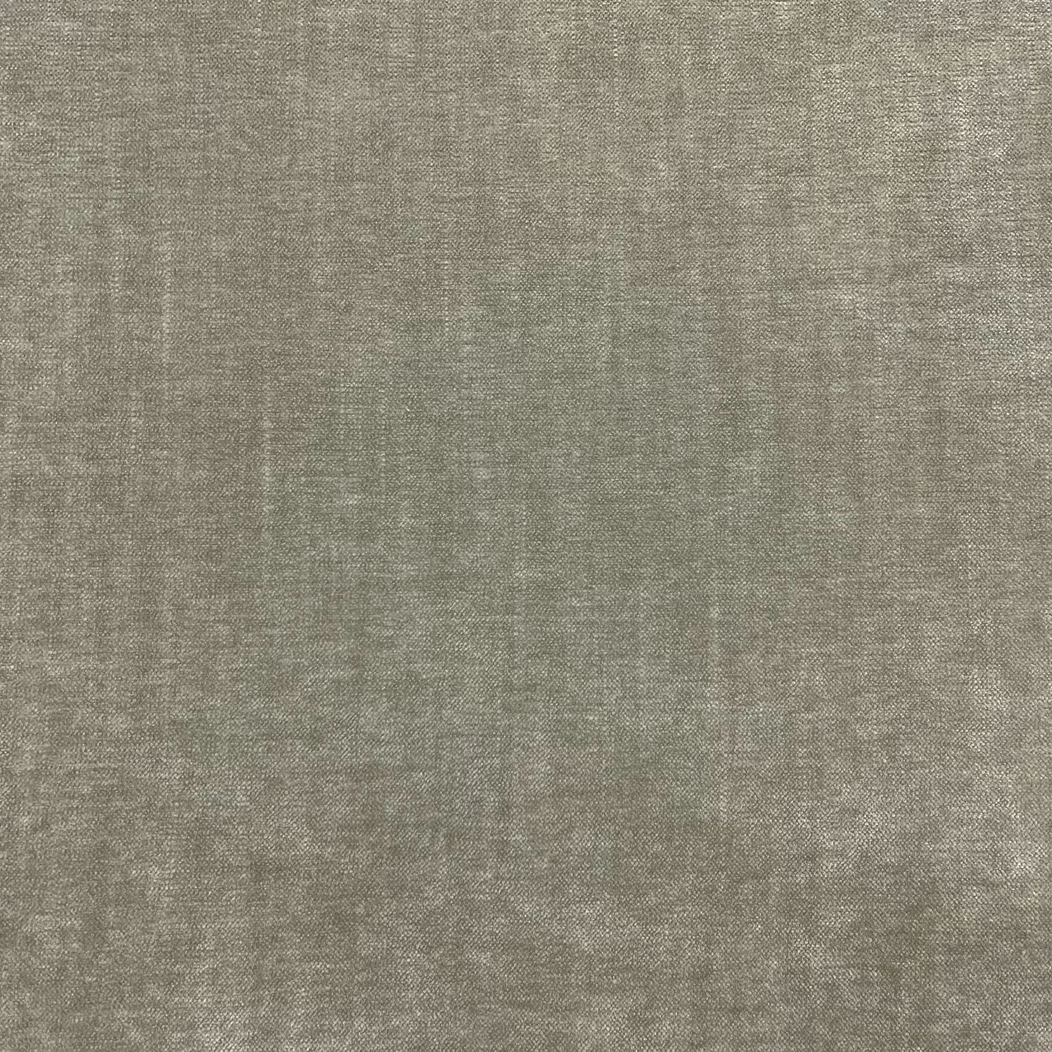Muted grey-taupe chenille with subtle woven striations and mottled tonal texture
