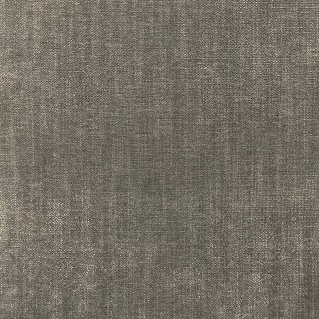Close-up of taupe-grey chenille with a subtle, finely mottled woven texture