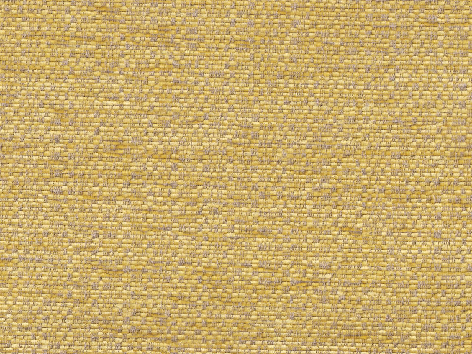 Close-up of mustard-gold chenille with mottled taupe threads and horizontal woven texture
