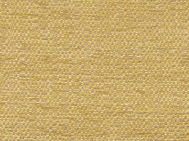 Close-up of mustard-gold chenille with mottled taupe threads and horizontal woven texture