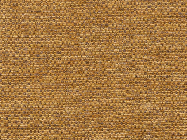 Close-up of warm ochre-gold chenille with dense irregular brown woven texture
