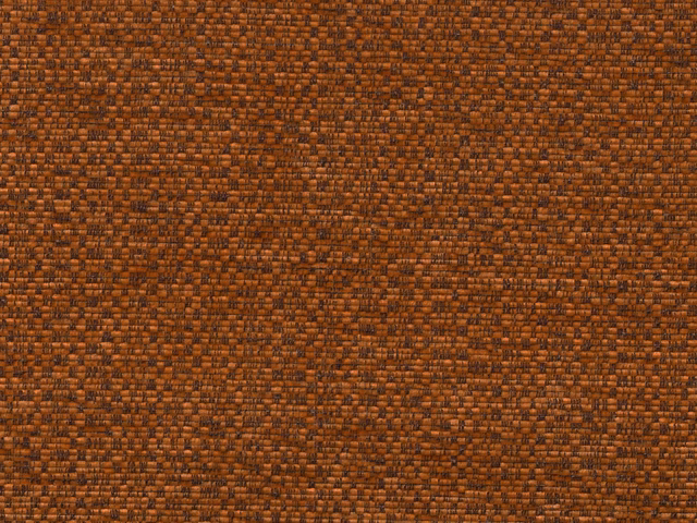 Close-up of burnt terracotta-brown chenille with dark flecked woven texture