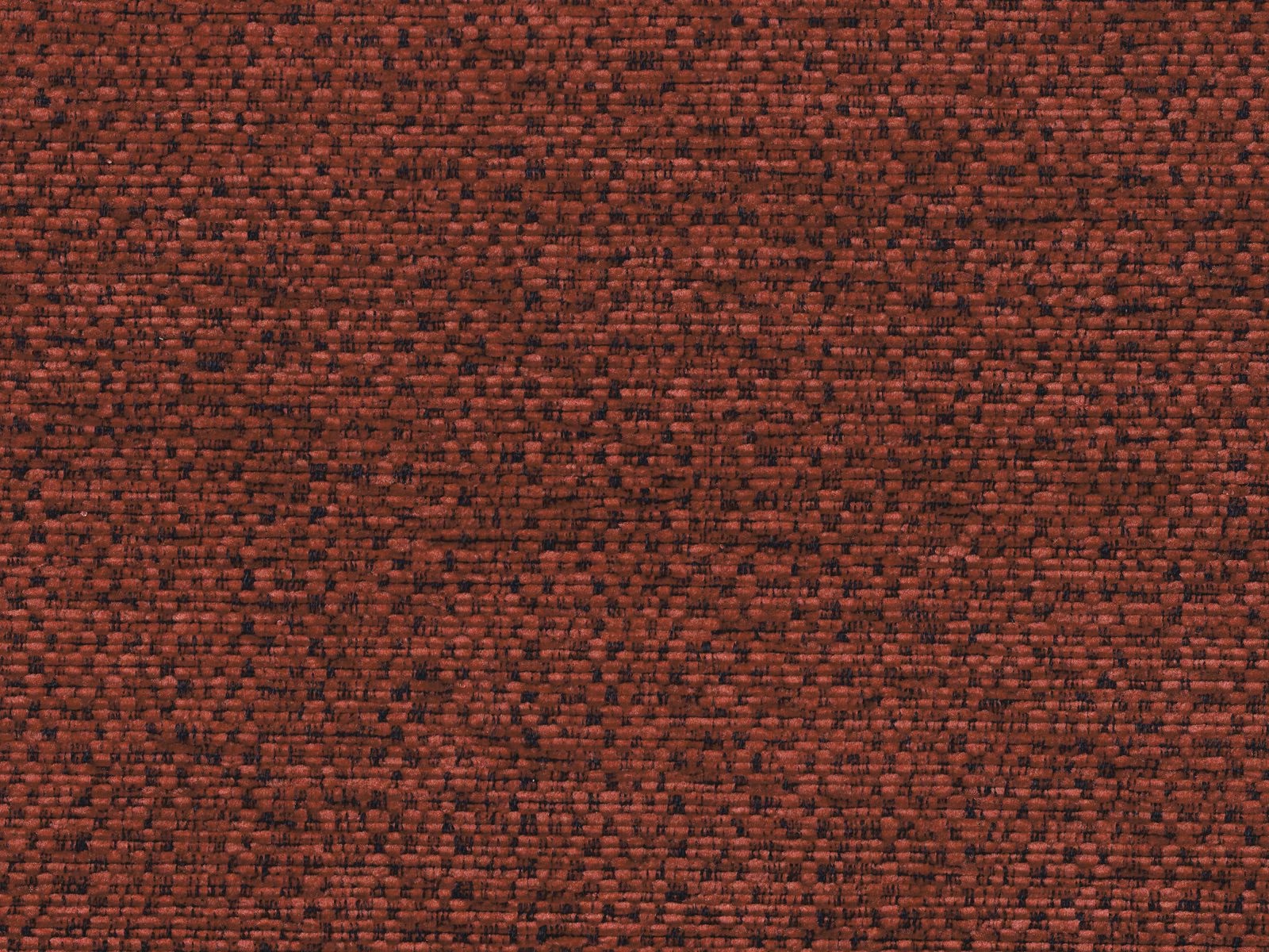 Close-up of deep brick-red chenille with dark flecked textured weave