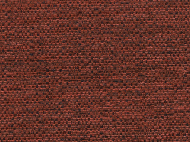 Close-up of deep brick-red chenille with dark flecked textured weave