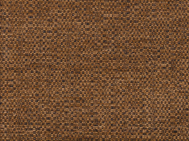 Close-up of warm tobacco-brown chenille with dark flecks and nubby woven texture