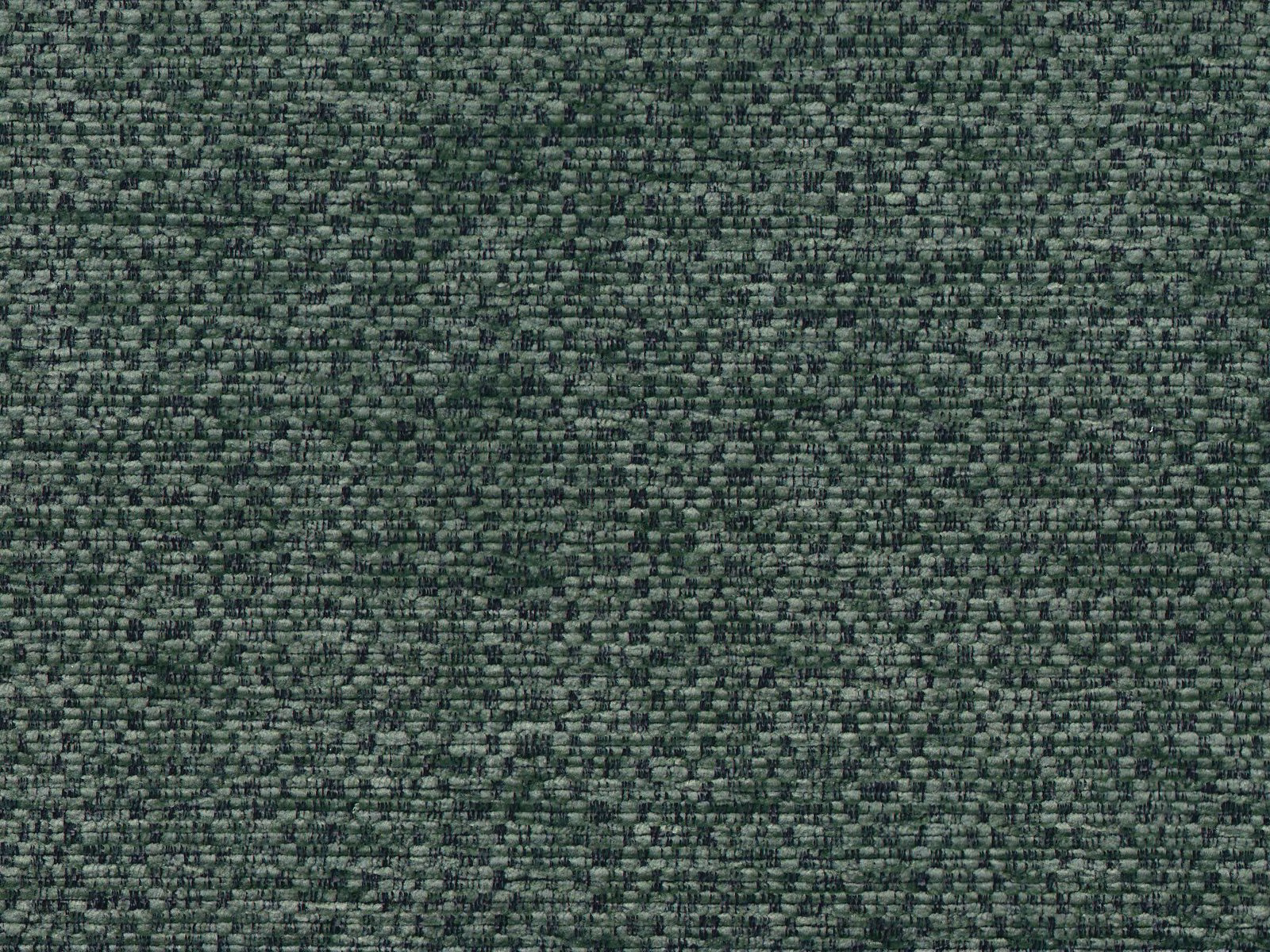 Close-up of muted forest-green chenille with a dense, peppered woven texture