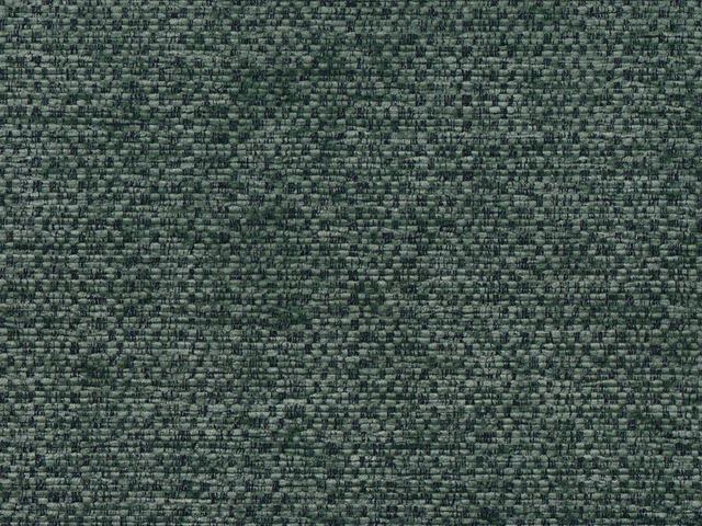 Close-up of muted forest-green chenille with a dense, peppered woven texture