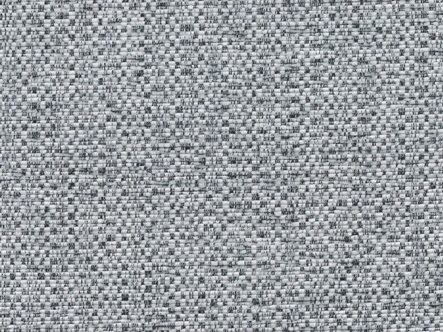 Close-up of cool silver-grey chenille with charcoal flecks and a fine woven texture