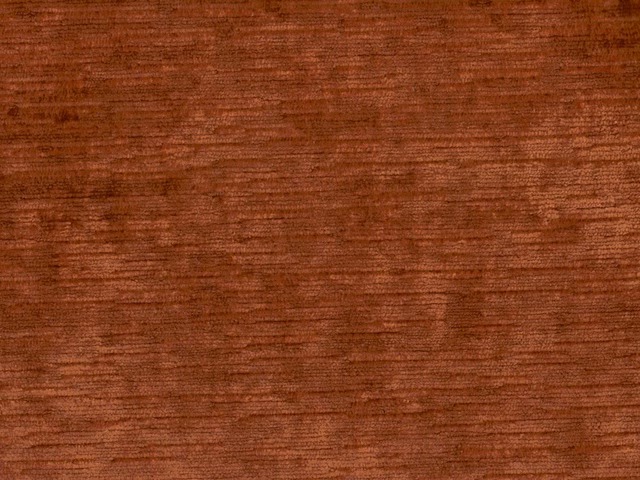 Warm russet-brown velvet with fine horizontal pile lines and copper highlights