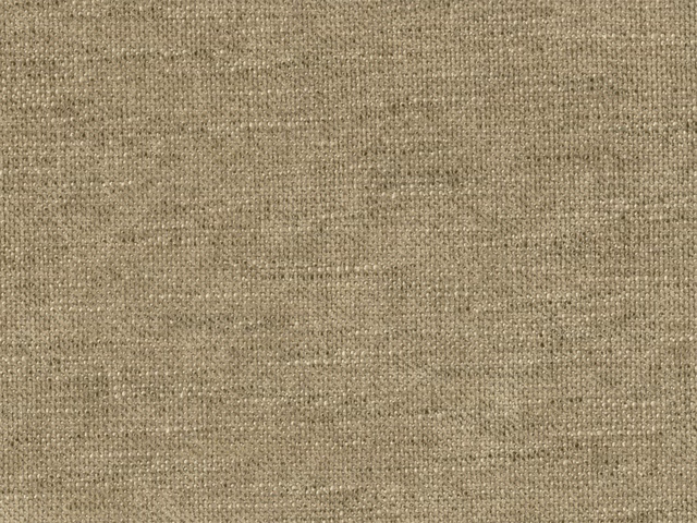 Close-up of warm taupe beige chenille with a fine mottled woven texture