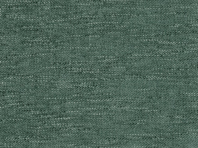 Close-up of muted sea-green chenille with blue-grey flecks and fine woven texture