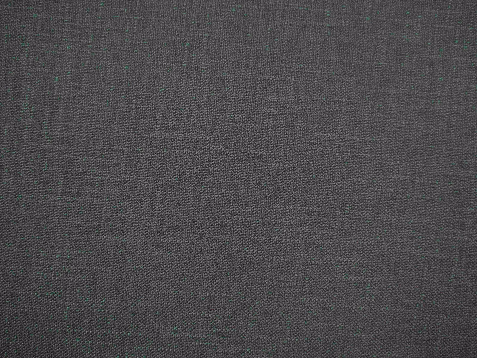 Charcoal grey faux linen weave with subtle teal flecks and fine crosshatch texture