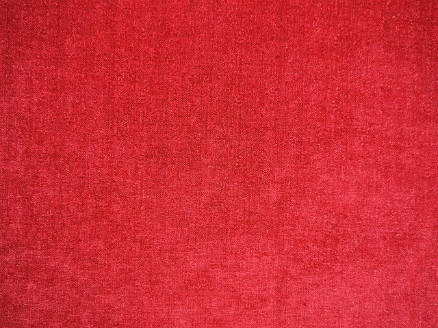 Deep raspberry-red chenille with subtle tonal vertical texture