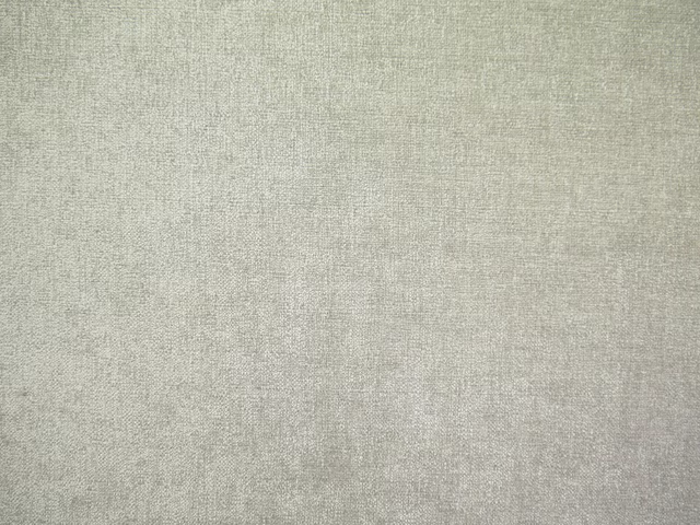 Pale sage-grey chenille with a softly mottled, fine vertical weave