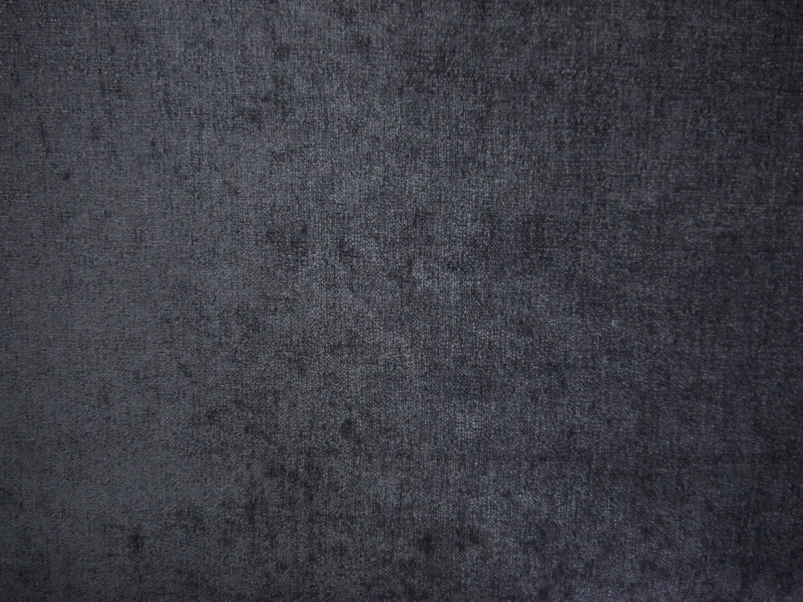 Deep charcoal chenille with subtle cloudy mottled texture and graphite tonal variation