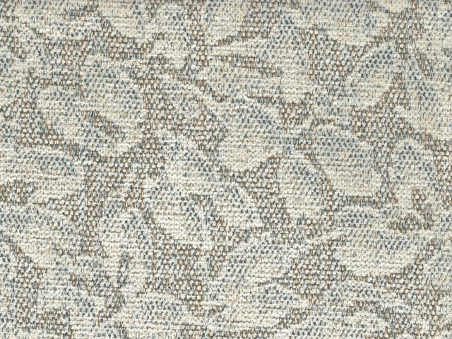 Soft grey and oatmeal chenille with broken abstract forms and nubby weave
