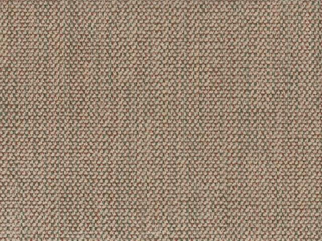 Close-up of muted taupe chenille with tiny green-grey geometric woven flecks