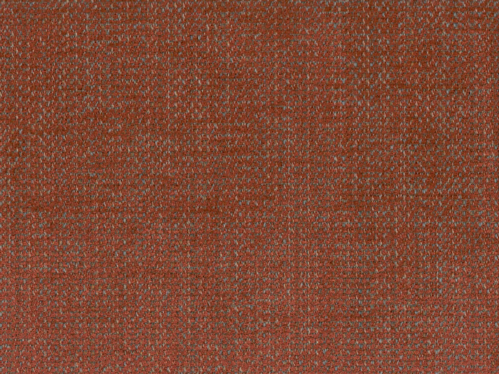 Muted rust-red chenille with fine brown-grey mottled weave and softly textured surface