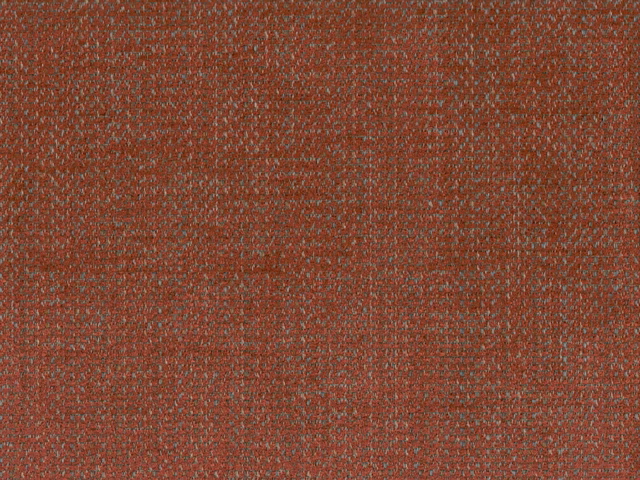 Muted rust-red chenille with fine brown-grey mottled weave and softly textured surface
