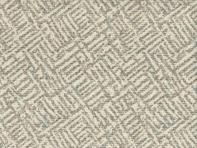 Warm ivory chenille with taupe-grey broken diamonds and softly nubby woven texture