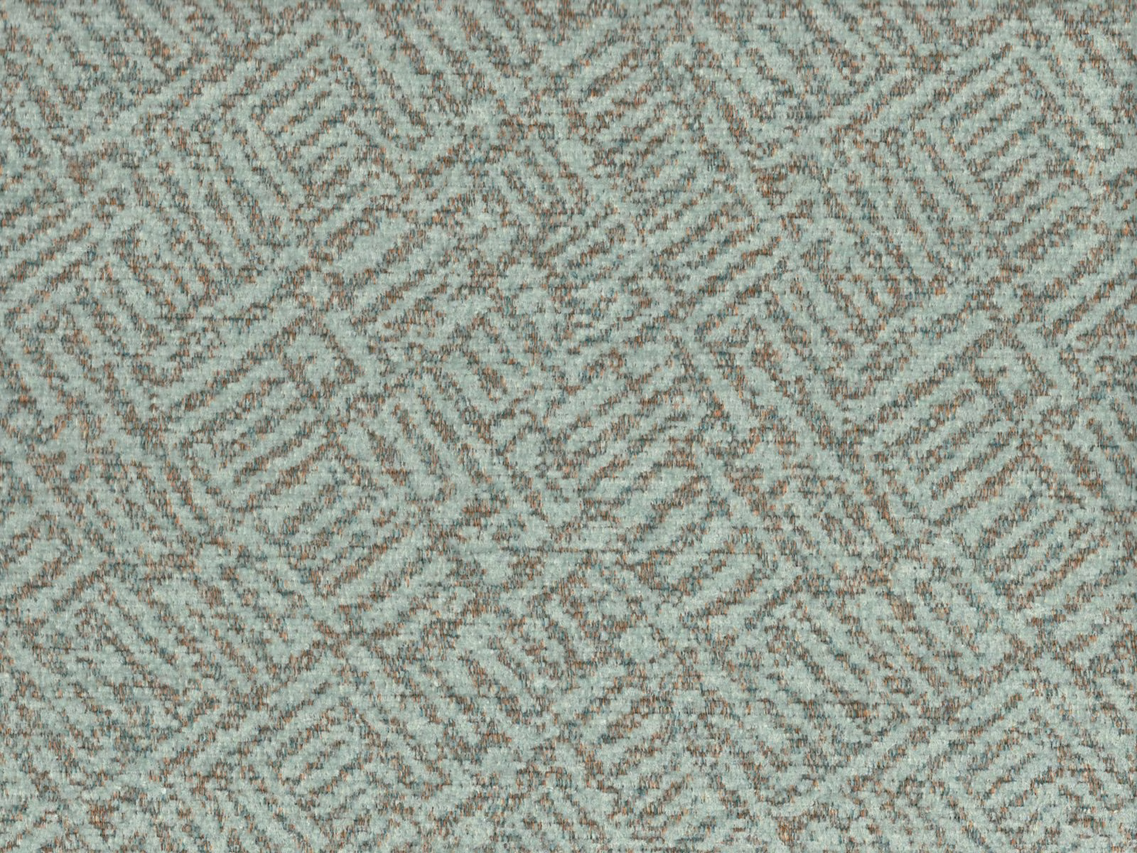 Muted aqua-sage chenille with fine taupe flecks and irregular woven linear pattern