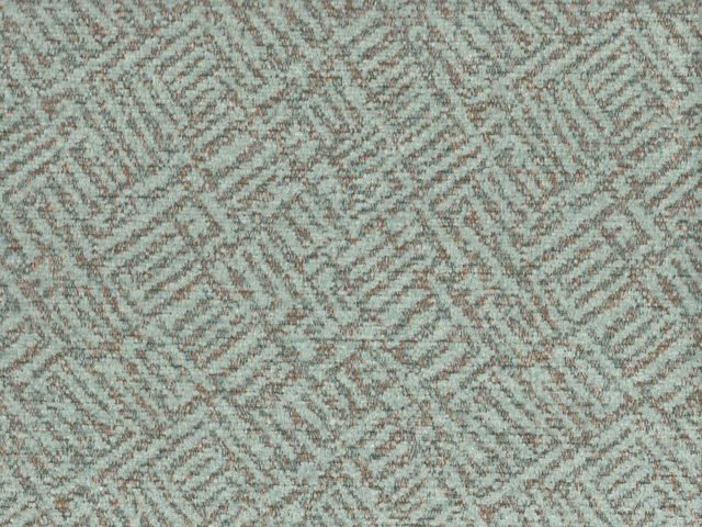 Muted aqua-sage chenille with fine taupe flecks and irregular woven linear pattern