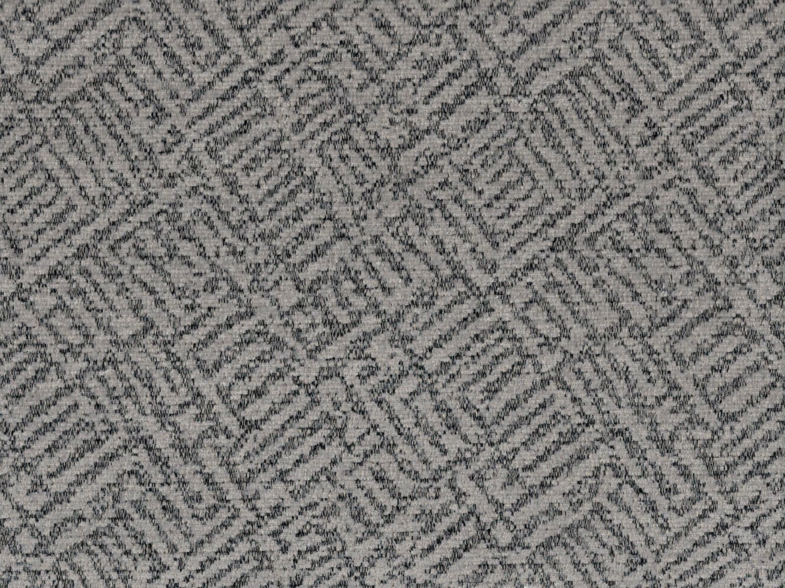 Cool grey chenille with charcoal broken diamond and zigzag geometric weave