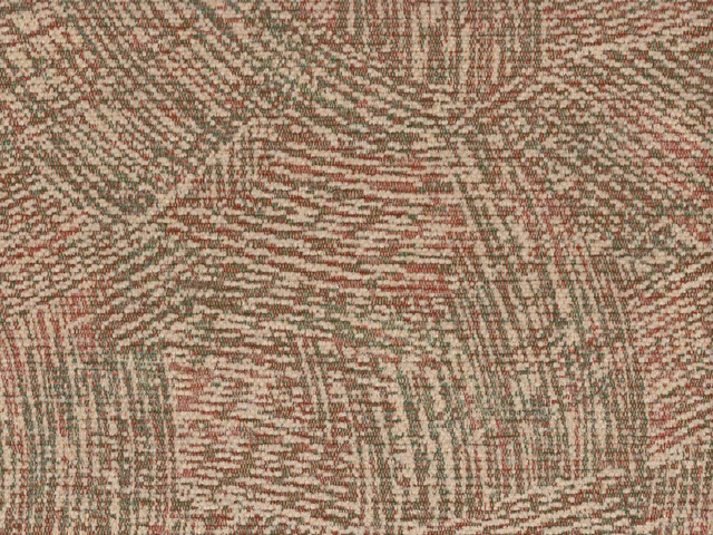 Mottled taupe chenille with broken olive and rust woven bands